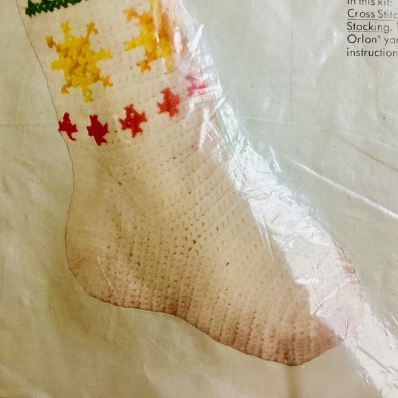 Vintage 1978 Columbia Minerva Crochet Christmas Stocking Idea Kit New Personaliz - Picture 5 of 10